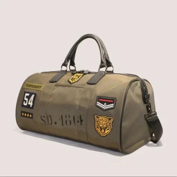 Military badged weekender bag - Picture 3 of 13